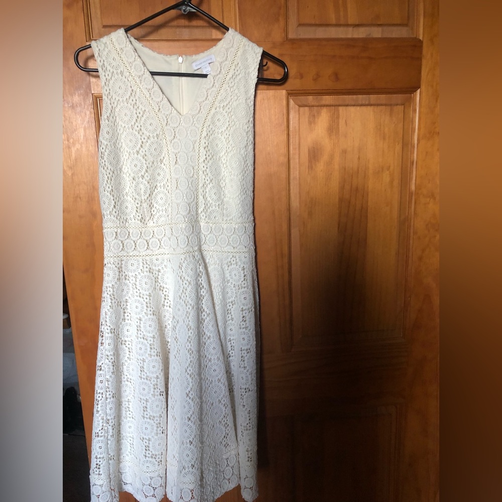 BUNDLE 7 DRESSES FOR $30 Charter club dress small. Beautiful. Ivory embroidered